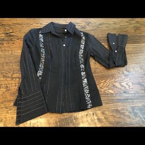 Bebe Fitted Button Down Shirt Sz. M